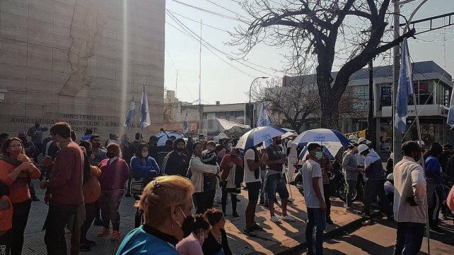 Protesta del sindicato de trabajadores de la carne