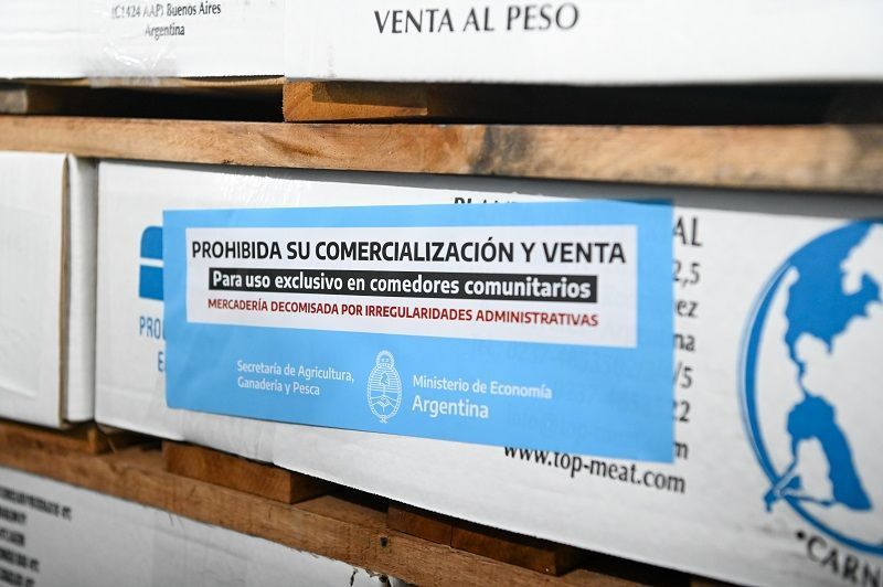 Agricultura ordenó el decomiso de 430 toneladas de carne que serán destinadas a comedores comunitarios