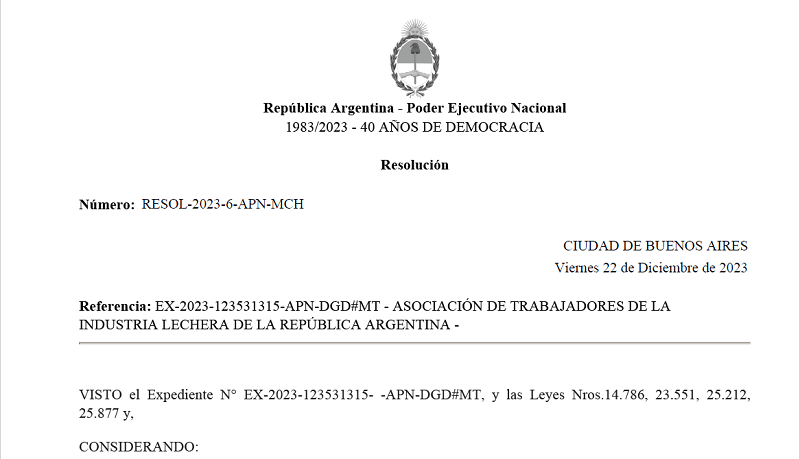 Conciliación obligatoria para el conflicto SanCor – ATILRA
