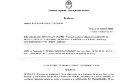 Se extendió la conciliación entre SanCor y ATILRA