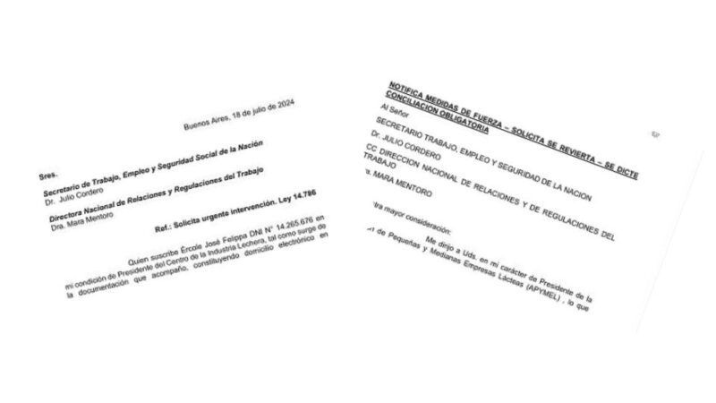 Abierto rechazo de la industria láctea a las pretensiones de ATILRA