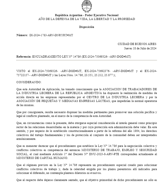 El gobierno puso freno a ATILRA
