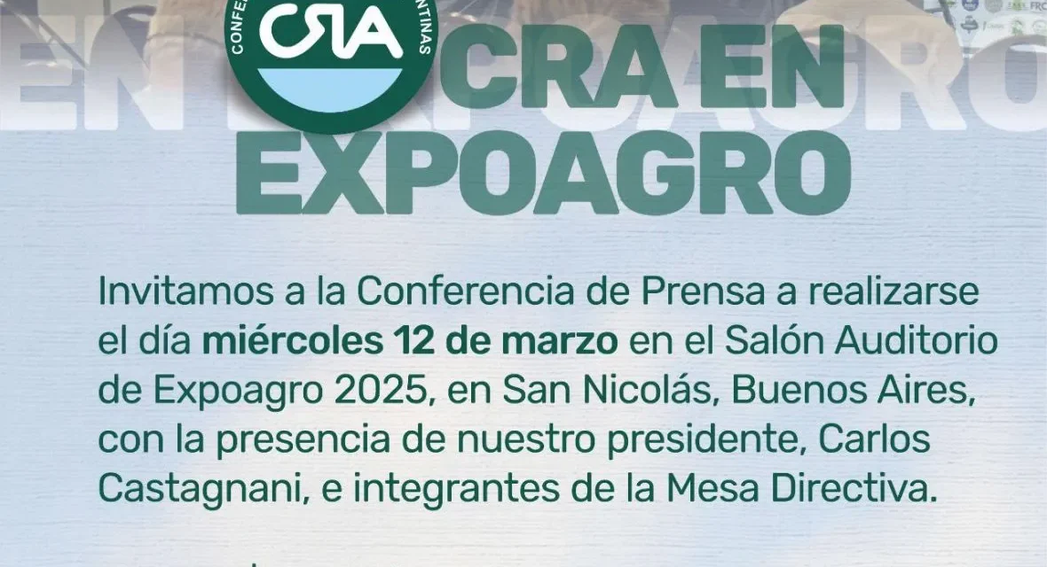 CRA estará presente en Expoagro 2025