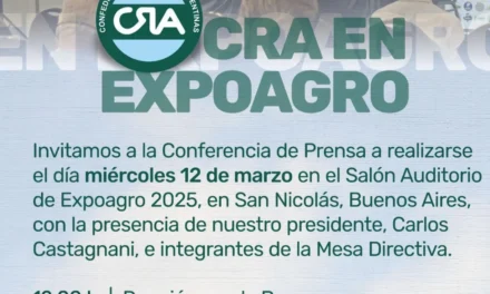 CRA estará presente en Expoagro 2025