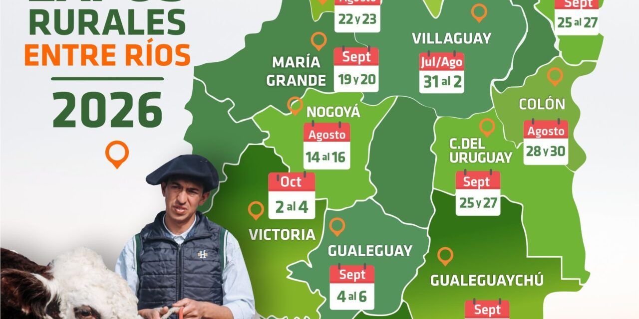 Las exposiciones rurales 2026 de Entre Ríos impulsan al agro